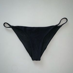 Free Bella Black Ribbed Bikini Bottoms